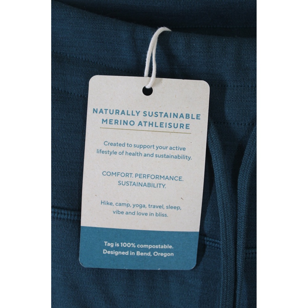 NWT Branwyn S Teal Merino Wool Athleisure Leggings High Waisted Pockets Joggers - Picture 3 of 8